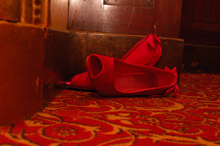 танцови обувки, високи токчета, Дамски обувки, червен