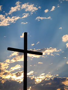 cristianismo, Cruz, al aire libre, silueta, cielo, religión, Crucifijo