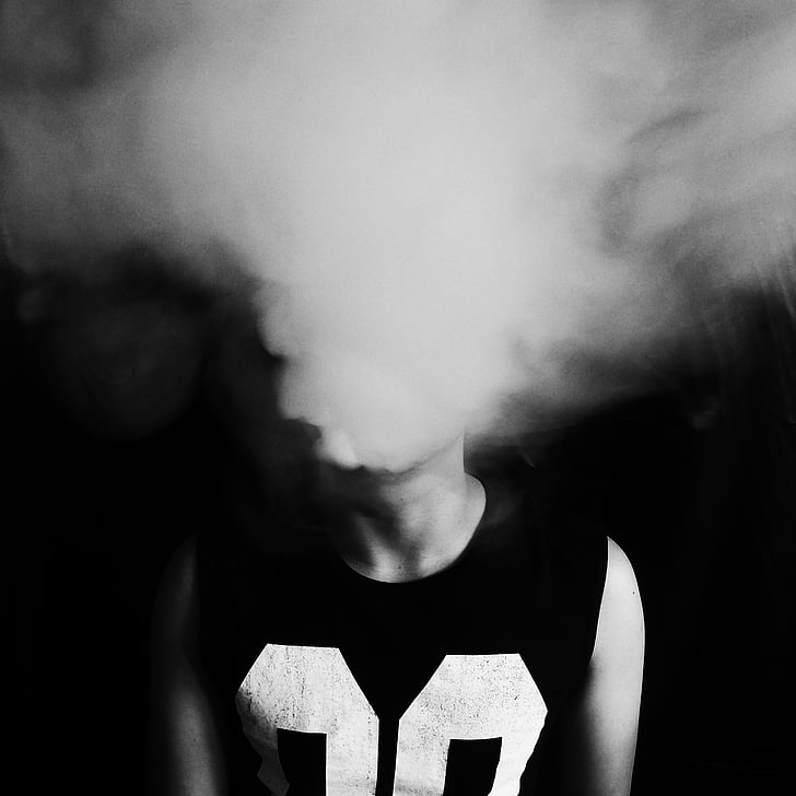 people, man, smoke, cigarette, hipster, black and white, monochrome
