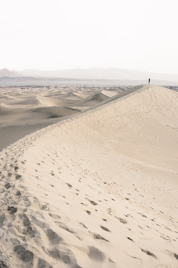 mọi người, người đàn ông, một mình, đi du lịch, cuộc phiêu lưu, sa mạc, bước chân
