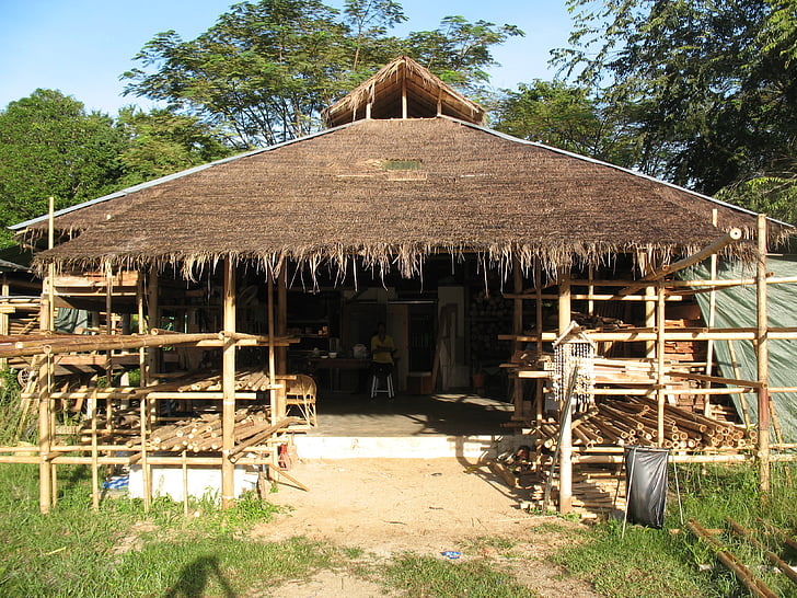 Hut, Bamboo, hem, skjul, Shack, Thailand, traditionella