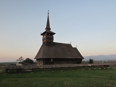 kyrkan, trä, ortodoxa, gamla, Rumänien, Transsylvanien