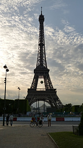 Париж, Эйфелева башня, Стальная структура, Архитектура, Всемирная выставка, силуэт, настроение