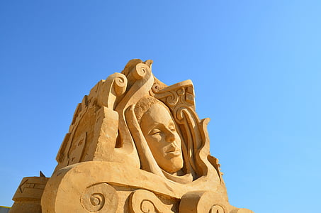 скулптура, пясък, бюст, Статуята, дизайн, фигура, зърно