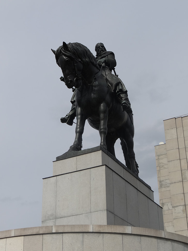 estàtua, metall, història, Memorial, Jan žižka z trocnova