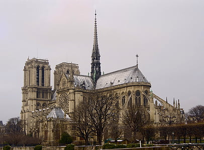 Notre, Dame, Cathedral, arkitektur, kirke, bygninger, Paris