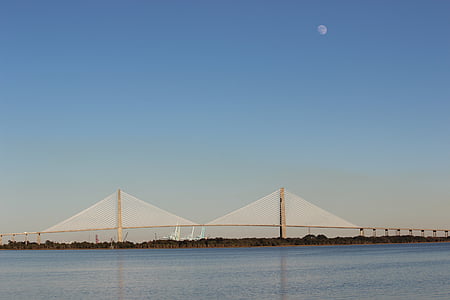 Bridge, Jacksonville, arkitektur, Florida, naturskønne, Johns, Månen