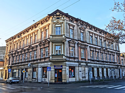 sienkiewicza, Bydgoszcz, Windows, arquitetura, exterior, edifício, fachada