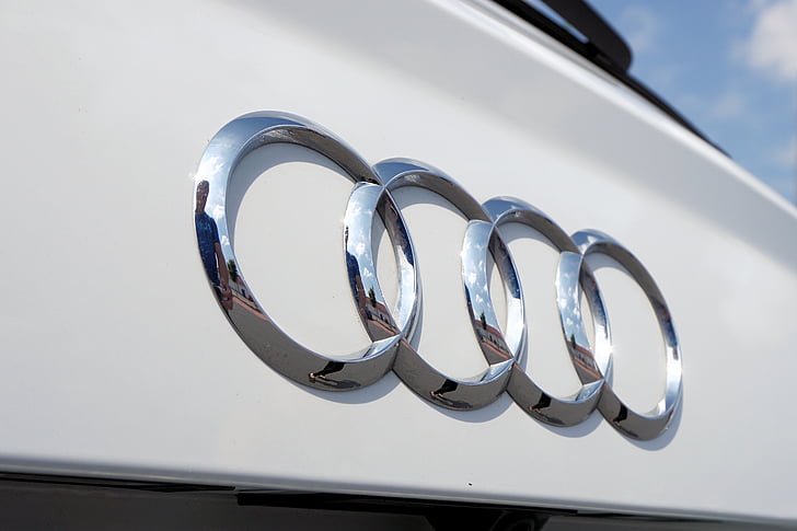 Audi, automatisk, bil, bil, Chrome, Nærbilde, emblem