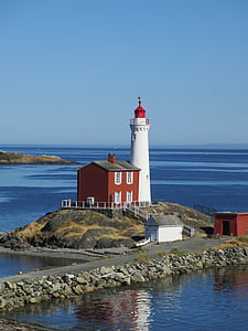 Lighthouse, Vancouver, Canada, fisgard, havet, kystlinje, Beacon