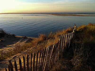 pyla dune, wooden palisade, dune ridge, summer