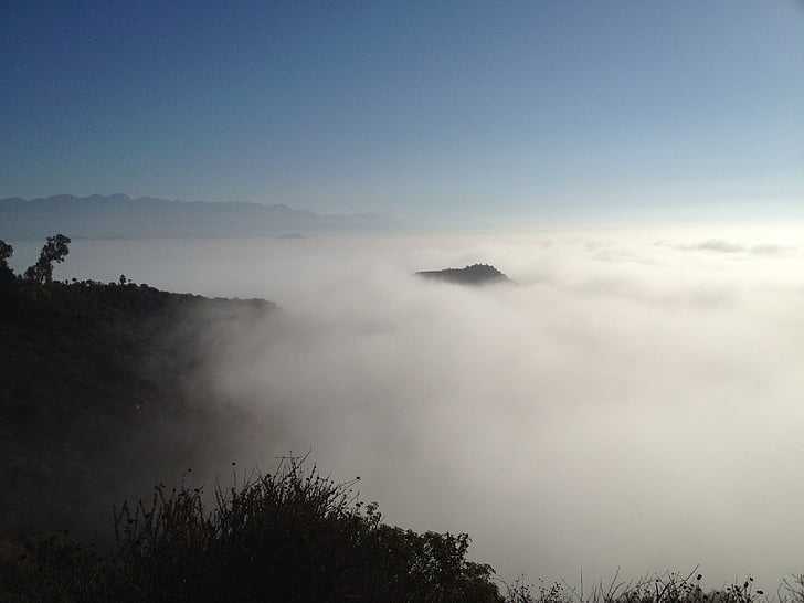 hiking, nature, fog, mountain, landscape, mist