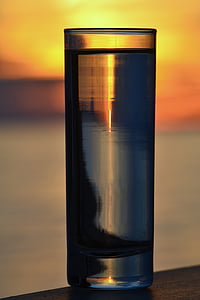 vesi, lasi, Reflections, Sunset, lasi meren äärellä, Sunset beach, Beach