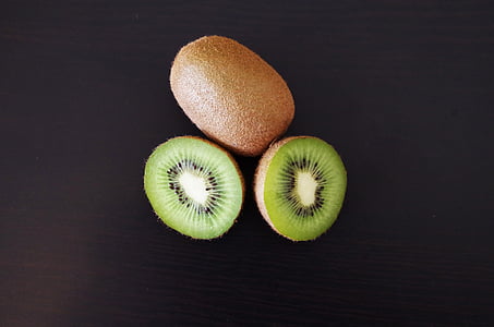 Kiwi, buah, hijau, sehat, memotong