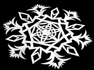 Star, snefnug, silhuet, sort og hvid, mønster, dekoration