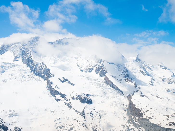 Valais, Schweiz, bergen, Monte rosa, snö, Gornergrat, gränsen-glaciären