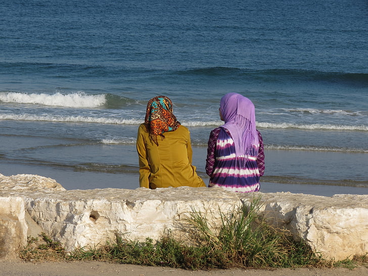 người phụ nữ, bên bờ biển, Tiếng ả Rập, nữ, ả Rập, Hồi giáo, phụ nữ