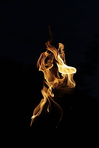 fuego, luz, llama, noche, quemar, calor, energía