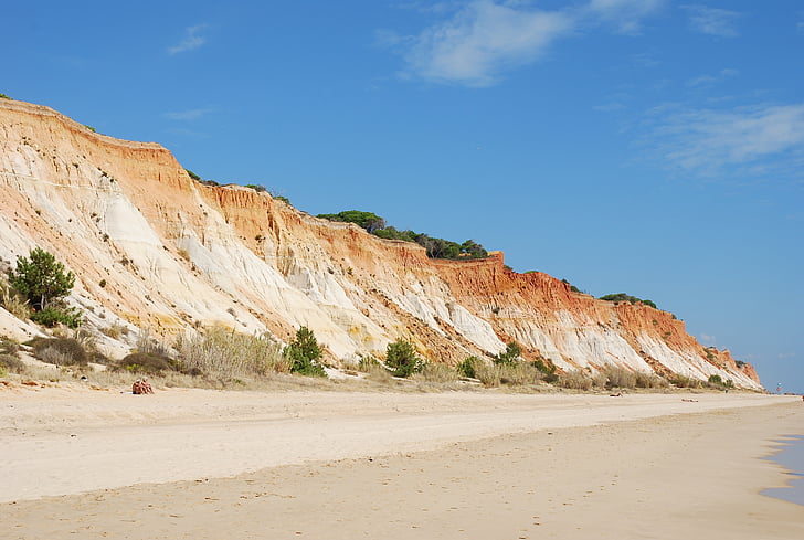 stranden, Portugal, Cliff, ferie, sjøen, Algarve