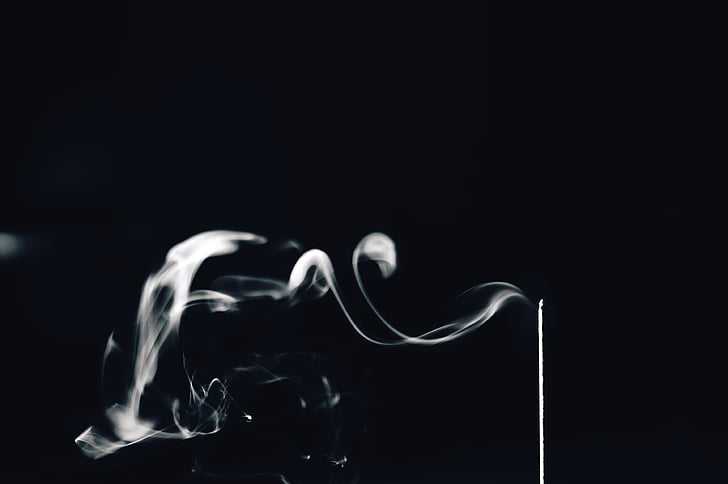witte rook, Flash, zwart-wit, contrast