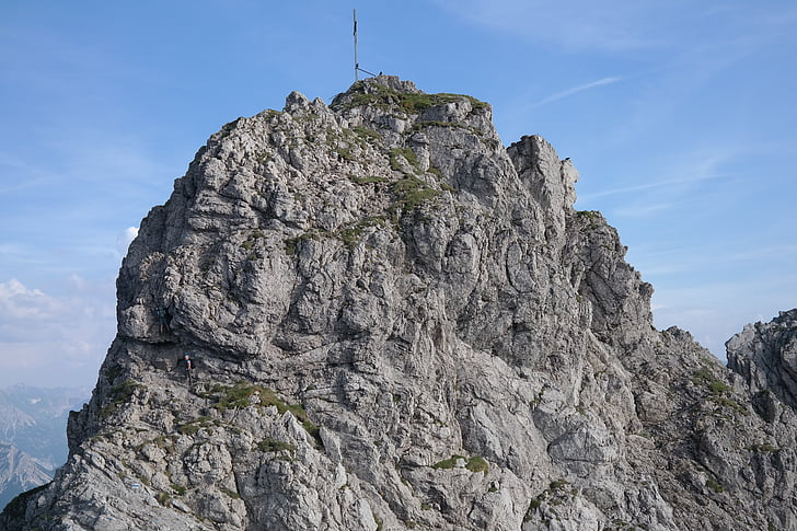grov horn, klatring spot, bratt, steinete, Summit cross, toppmøtet, kors