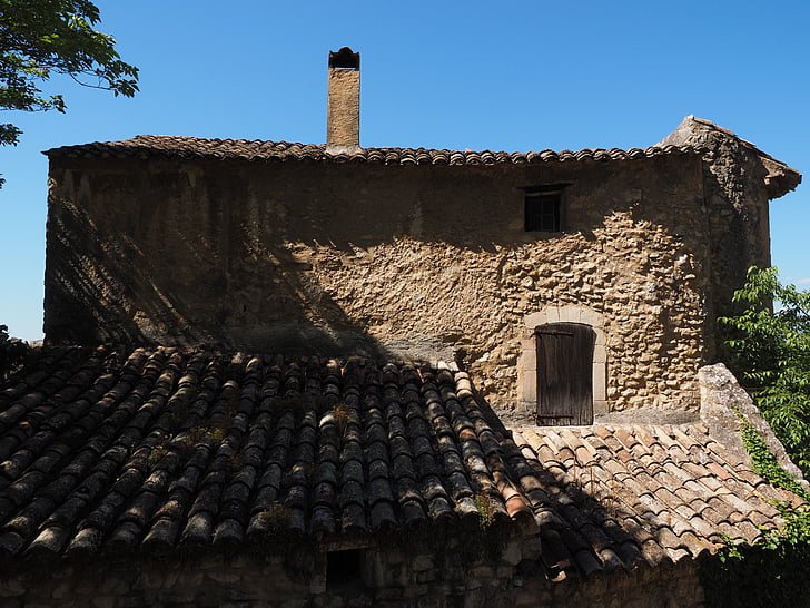 Home, stenen huis, gebouw, het platform, kunstenaars dorp, dorp, Frankrijk