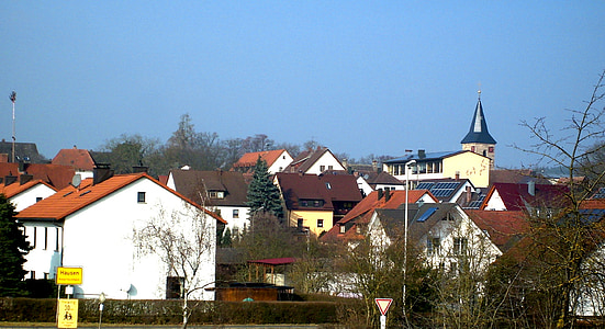 hausen, village, church, view