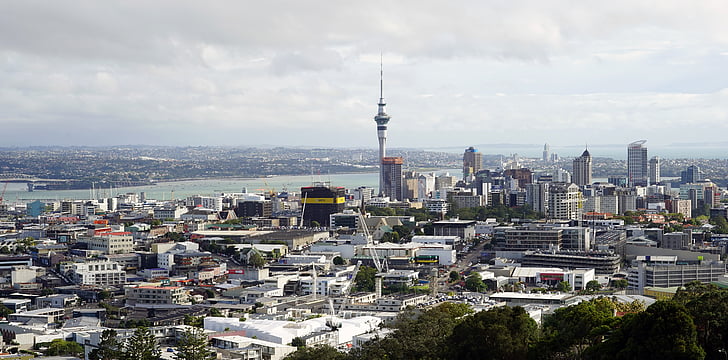Auckland, Skytower, Nuova Zelanda, architettura, grattacielo, grande città, paesaggio urbano