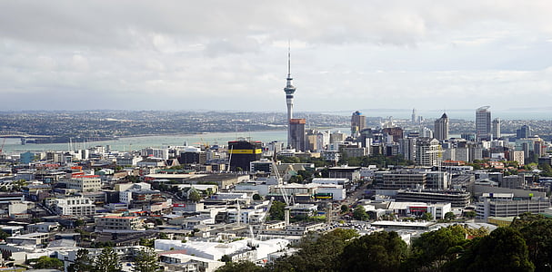 Auckland, skytower, New zealand, arkitektur, skyskraper, storby, bybildet