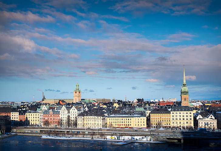 Stockholm, Swedia, Utara, Skandinavia, air, pemandangan, rumah