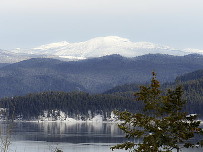 Canim lake, Colombie-Britannique, Canada, hiver, neige, froide, saison