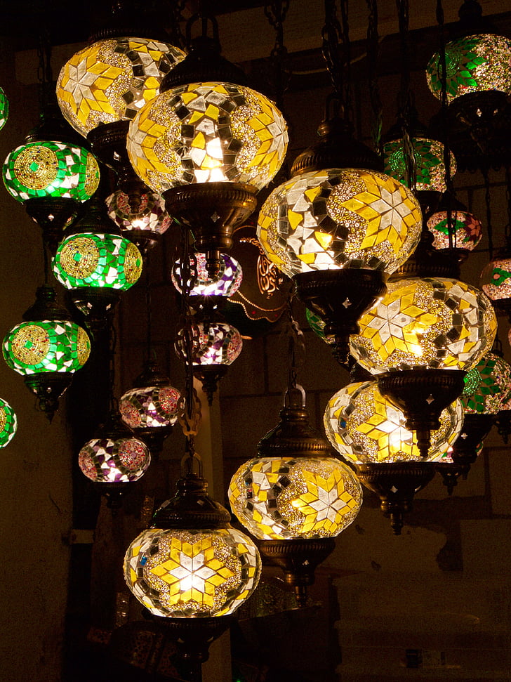 chandelier, lampes, lumière, créative, Couleur, oriental, lampe électrique