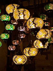 Lysestake, lamper, lys, kreative, farge, orientalsk, elektrisk lampe