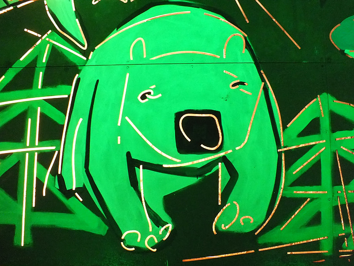 graffiti, neon, the bear, czech republic