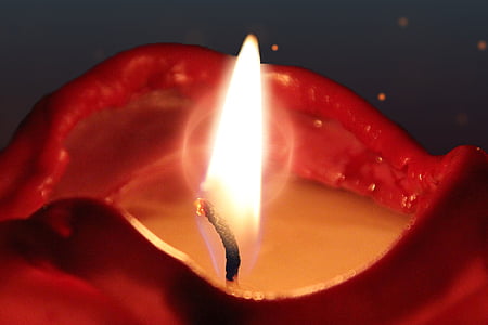 Kerze, Candle-Light, Flamme, Licht, Stimmung, Romantik, Feuer - natürliches Phänomen