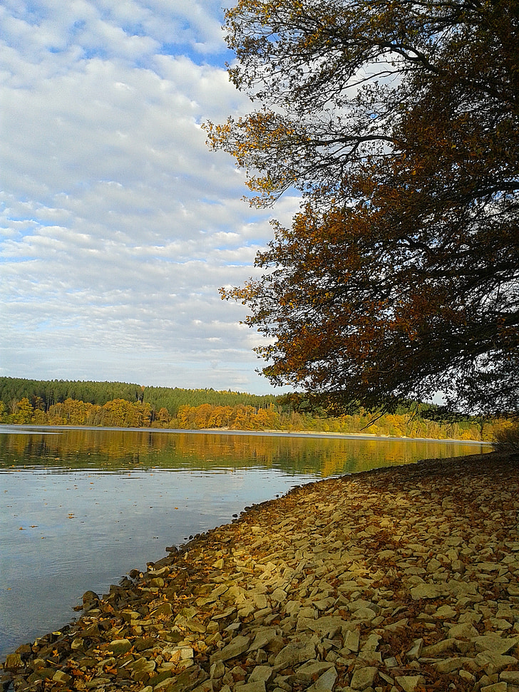 Möhnesee, réservoir, automne, automne doré