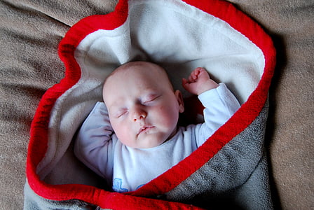 baby, blanket, sleep, child, people, newborn, cute