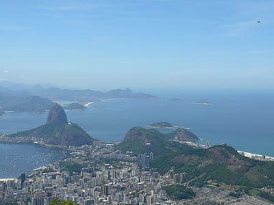 peizazh, jūra, Miestas, Rio de Žaneiras, kalnų, cukraus galvos kalnas, Guanabaros įlanka