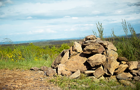 stones, pile, cairn, stone hill, nature, still life, stacked up