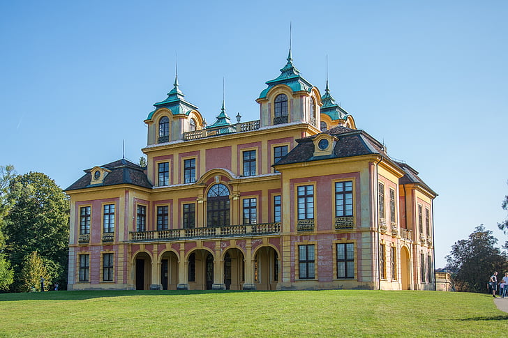 slutsatsen favorit, Ludwigsburg Tyskland, slott, Blühendes barock, Park, Baden-württemberg, arkitektur