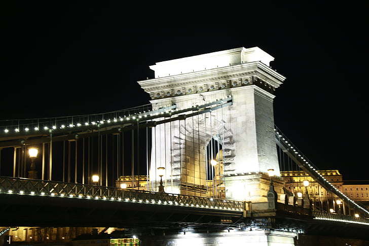 Hongrie, Budapest, Pont des chaînes Széchenyi, célèbre place, architecture, Pont - l’homme mis à structure, New york city