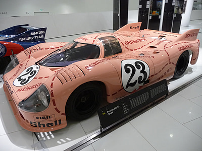 Porsche, porco gordo, -de-rosa, Museu