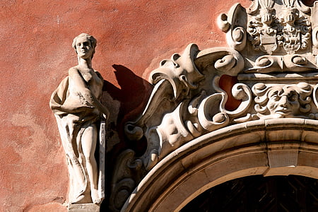 stucco, facade, ornament, old town, stucco façade, elements, historically