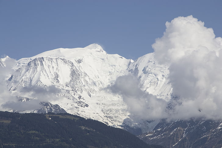 cloud, snow, mountain, mont blanc
