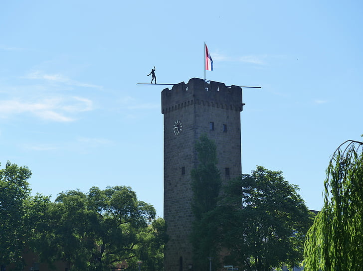 tornis, viduslaikos, Götz tornis, Heilbronn, pilsētas sienas, interesantas vietas, uzliekot