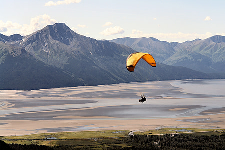 paracadute ascensionale, Alaska, cielo, paesaggio, natura, all'aperto, scenico
