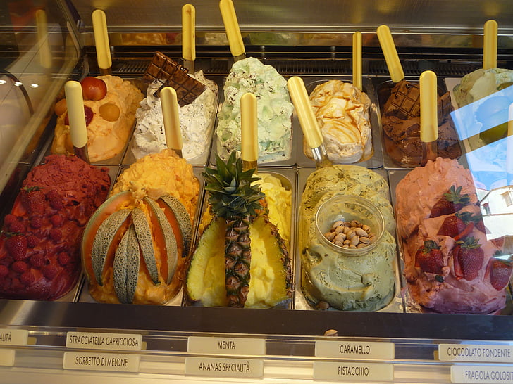 helado, fruta, Italia