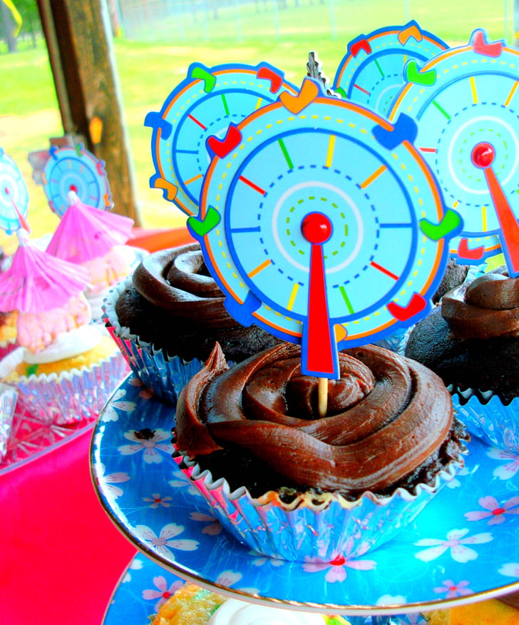 cupcakes, comida, doce, crosta de gelo, tratar, aniversário, festa