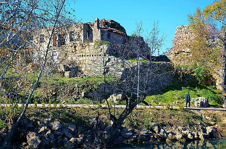 ruina, Castillo, histórico, Torre, antiguo, edificio, historia
