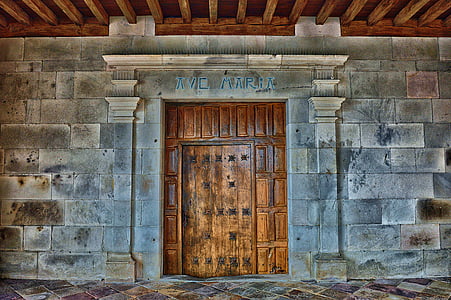 deur, ingang, hout, de ingang van de kerk, Pierre, het platform, ingebouwde structuur